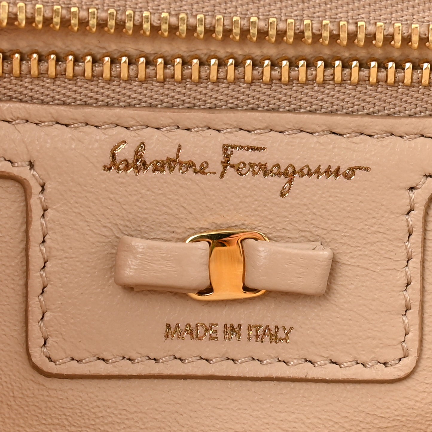 Printed Calfskin Ginny Shoulder Bag Beige