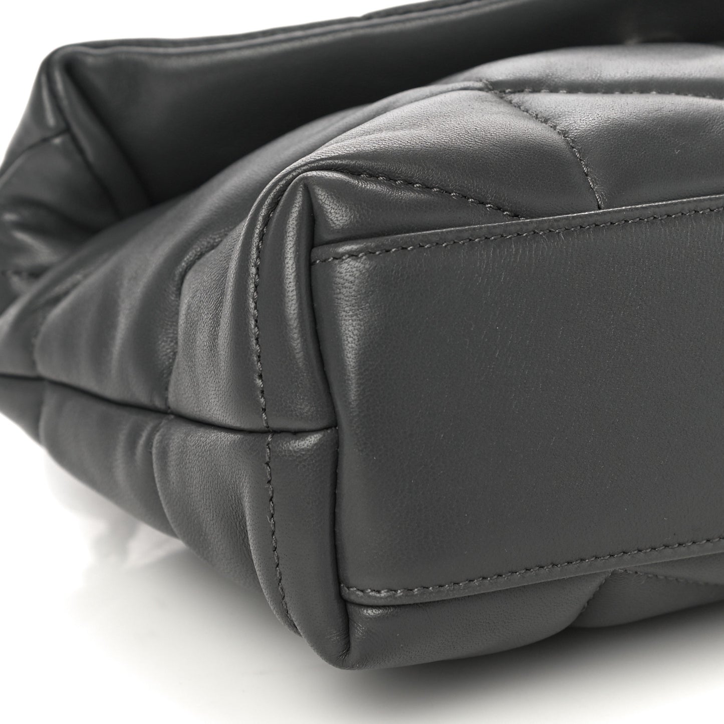 Lambskin Quilted Toy Loulou Puffer Monogram Chain Satchel Storm