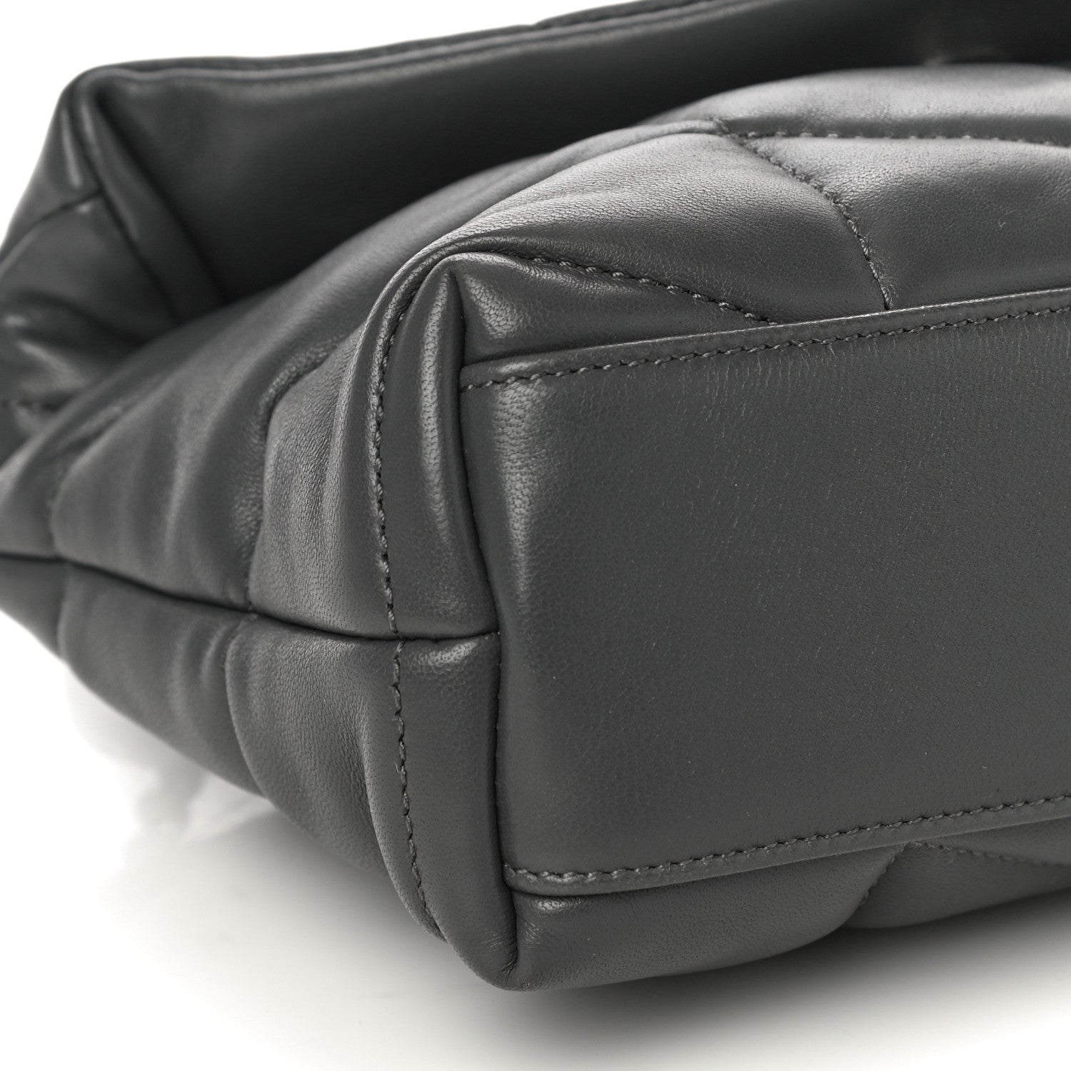 Saint Laurent Lambskin Quilted Toy Loulou Puffer Monogram Chain Satchel Storm 9 of 10