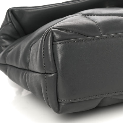 Saint Laurent Lambskin Quilted Toy Loulou Puffer Monogram Chain Satchel Storm 9 of 10