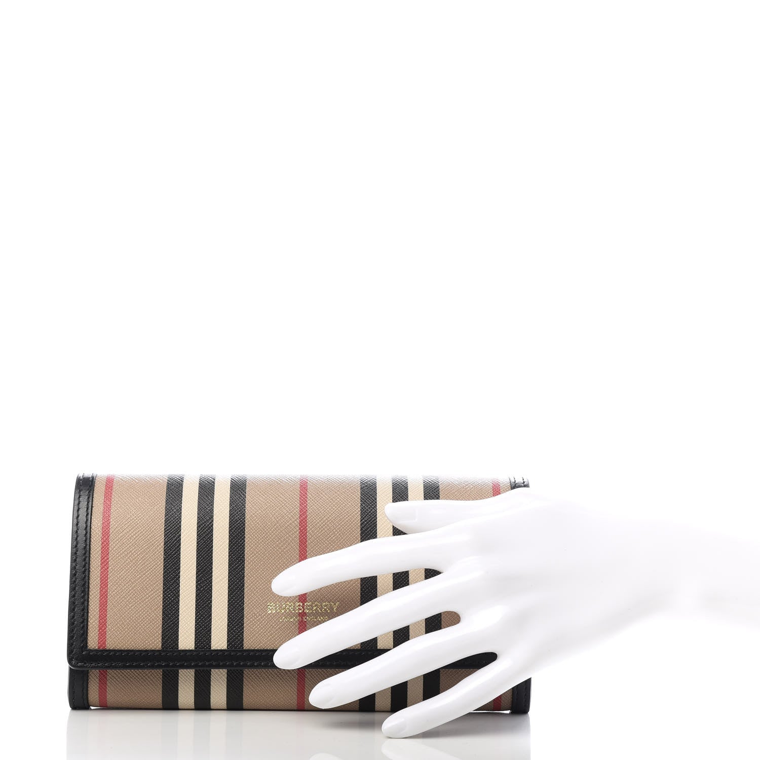 Burberry E-Canvas Icon Stripe Halton Continental Wallet Archive Beige 2 of 6