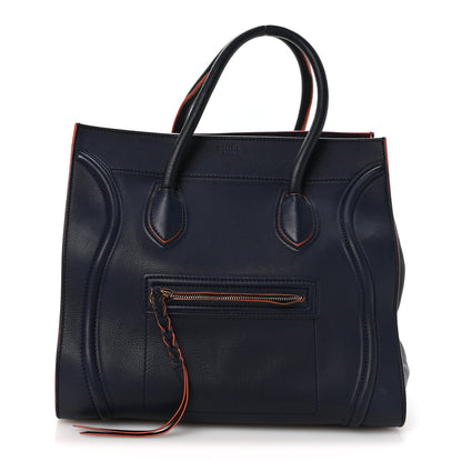 Celine Supple Calfskin Large Phantom Luggage Navy Blue Orange 1 of 10