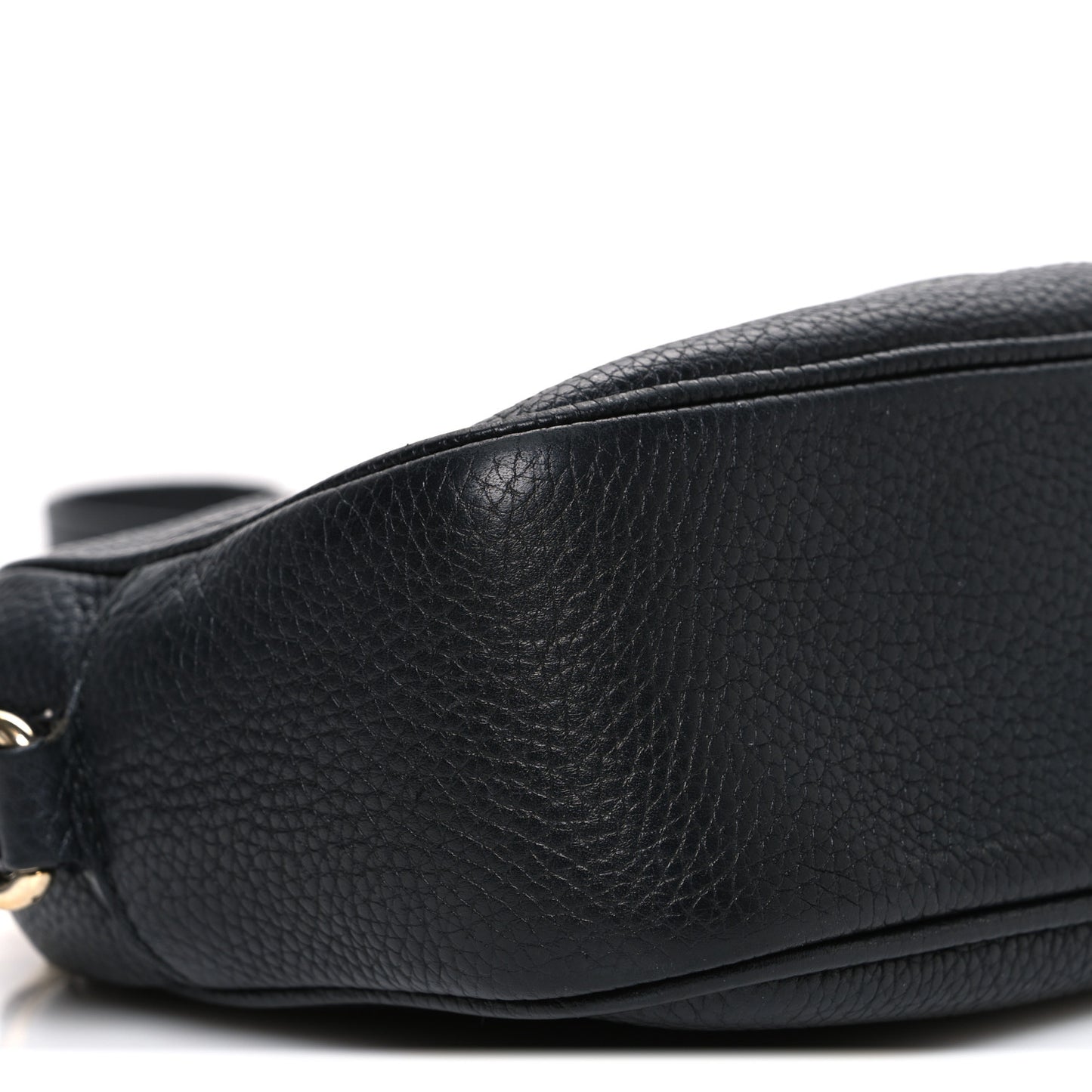Pebbled Calfskin Small Soho Disco Bag Black