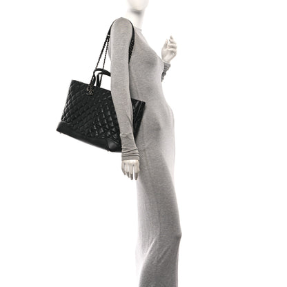 Chanel Calfskin Quilted Large Easy Shopping Tote Black 2 of 10