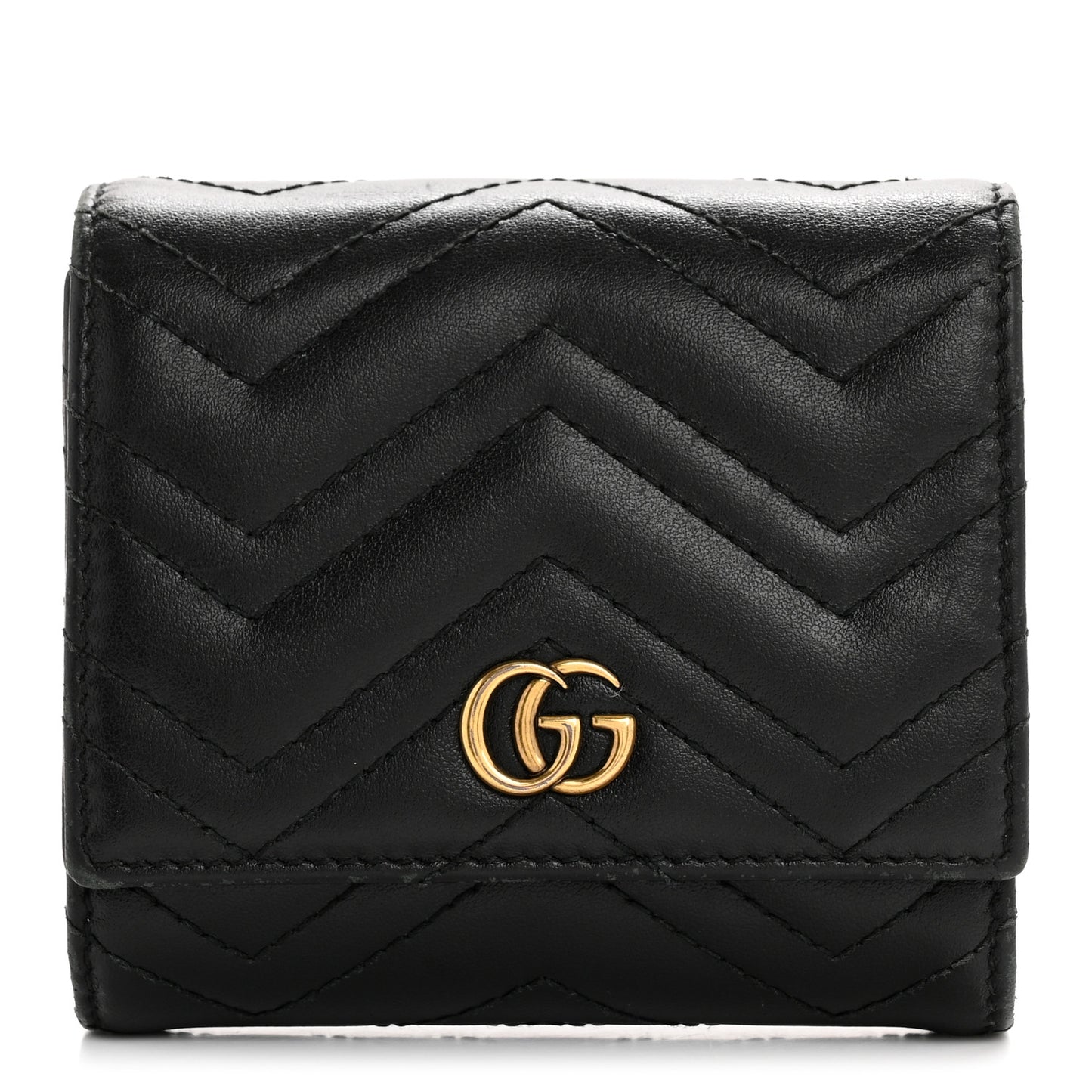 Calfskin Matelasse GG Marmont Medium Wallet Black