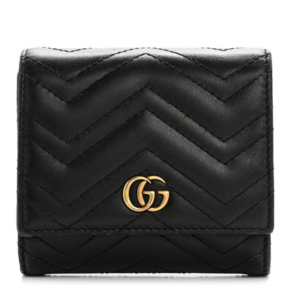 Gucci Calfskin Matelasse GG Marmont Medium Wallet Black 1 of 10