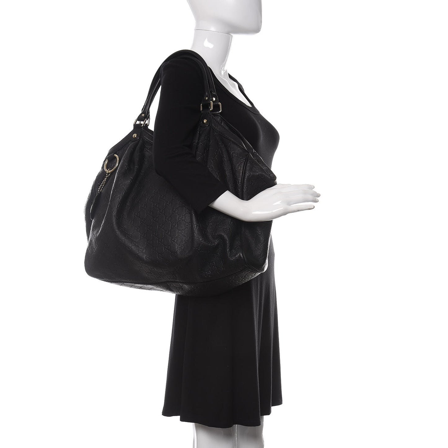 Guccissima Vitello Tender Large Sukey Tote Black