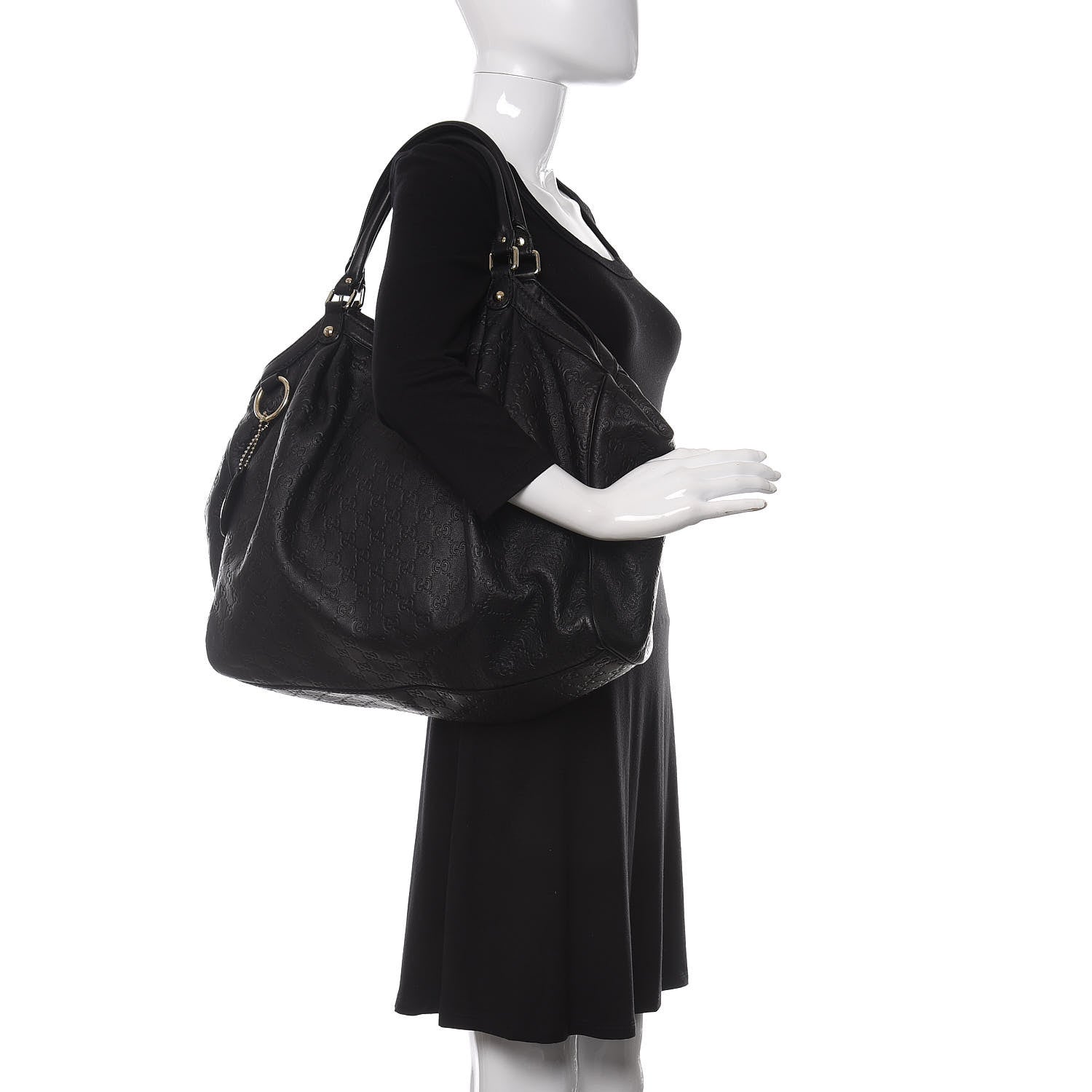 Gucci Guccissima Vitello Tender Large Sukey Tote Black 3 of 10