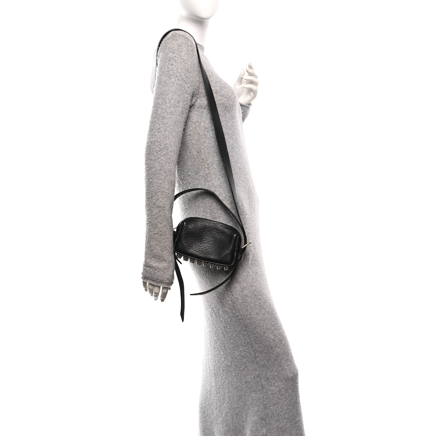 Alexander Wang Primal Lambskin Mini Ricco Shoulder Bag Black