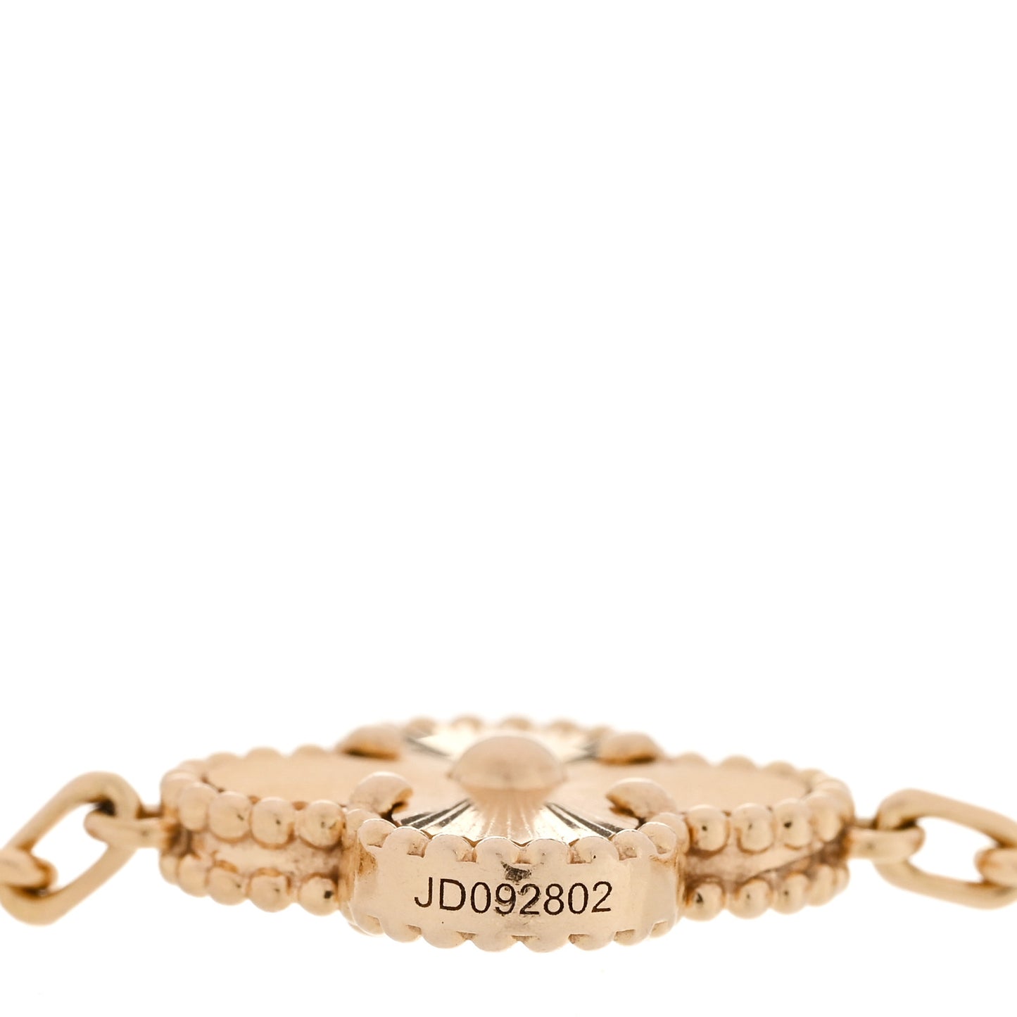 18K Yellow Gold 5 Motifs Guilloche Vintage Alhambra Bracelet
