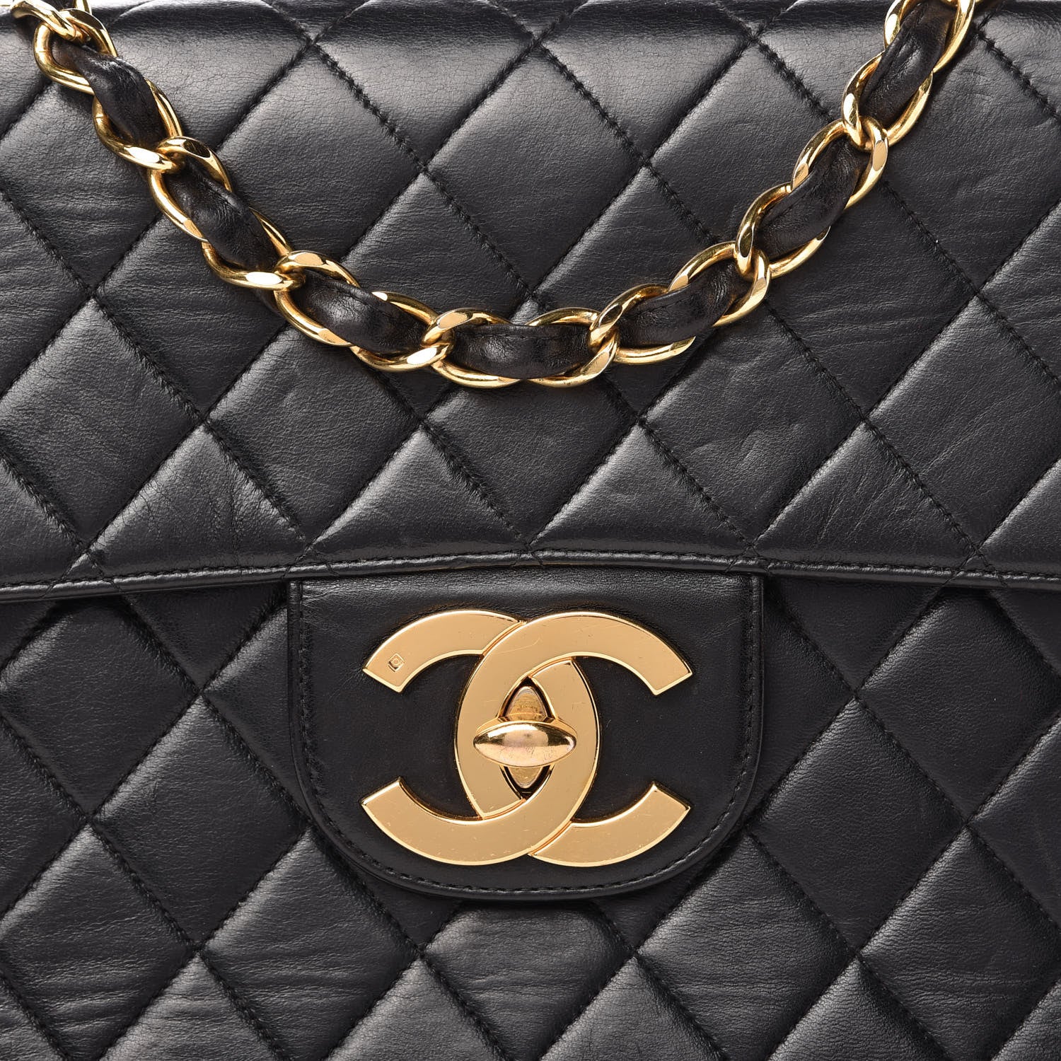 Chanel Lambskin Quilted XL Jumbo Single Flap Black 11 of 11