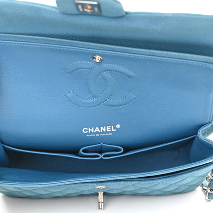 Chanel Iridescent Caviar Quilted Medium Double Flap Blue 5 of 11