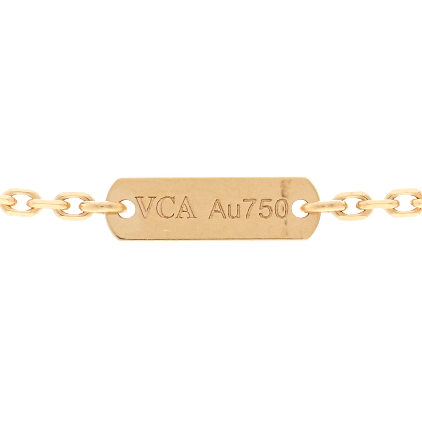 18K Yellow Gold Guilloche Vintage Alhambra Pendant Necklace