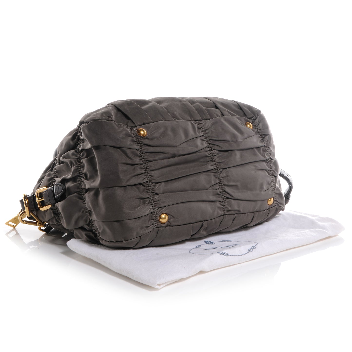 Tessuto Nylon Gaufre Tote Fumo