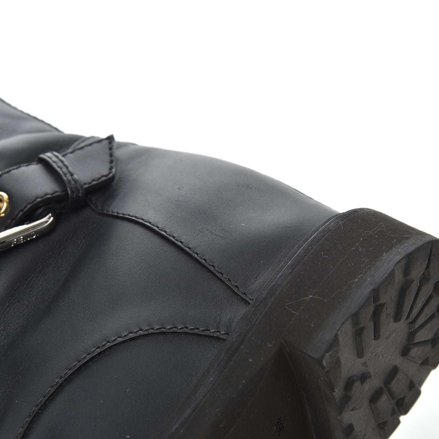 Fendi Calfskin Combat Boots 36.5 Black 14 of 17