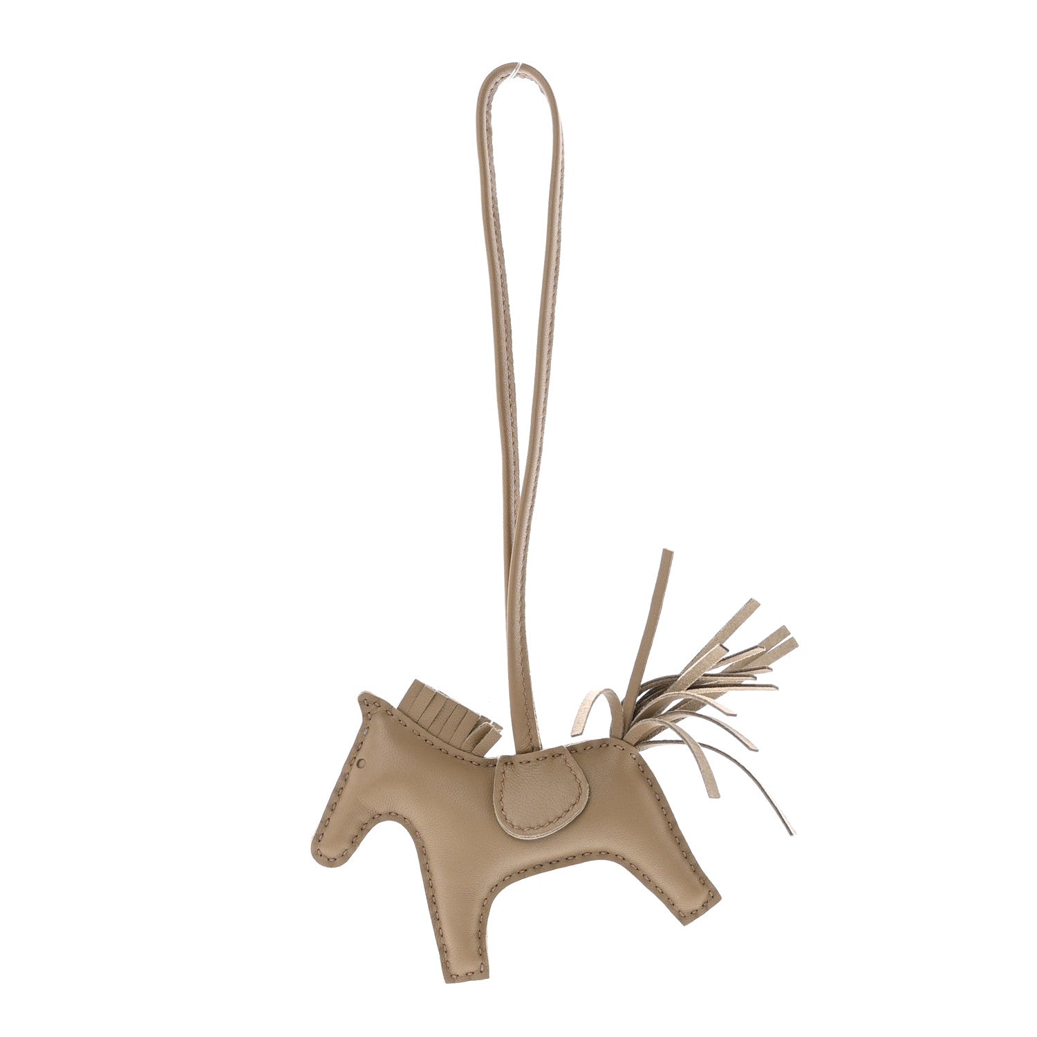 Hermes Milo Lambskin Grigri Rodeo Horse Bag Charm PM Beige Marfa 1 of 5