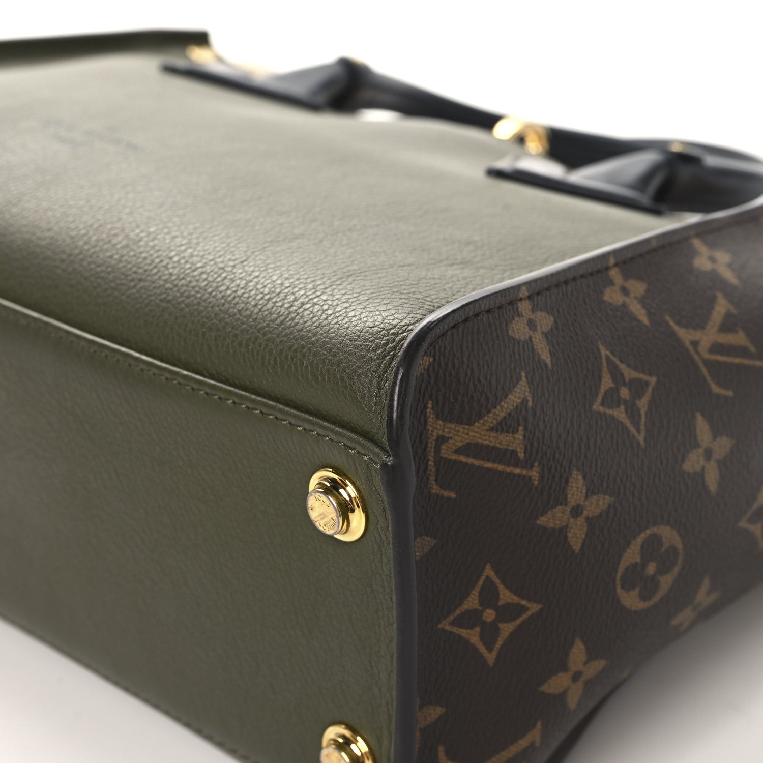Louis Vuitton Calfskin Monogram On My Side MM Laurier Green Toffee Latte Beige 9 of 12