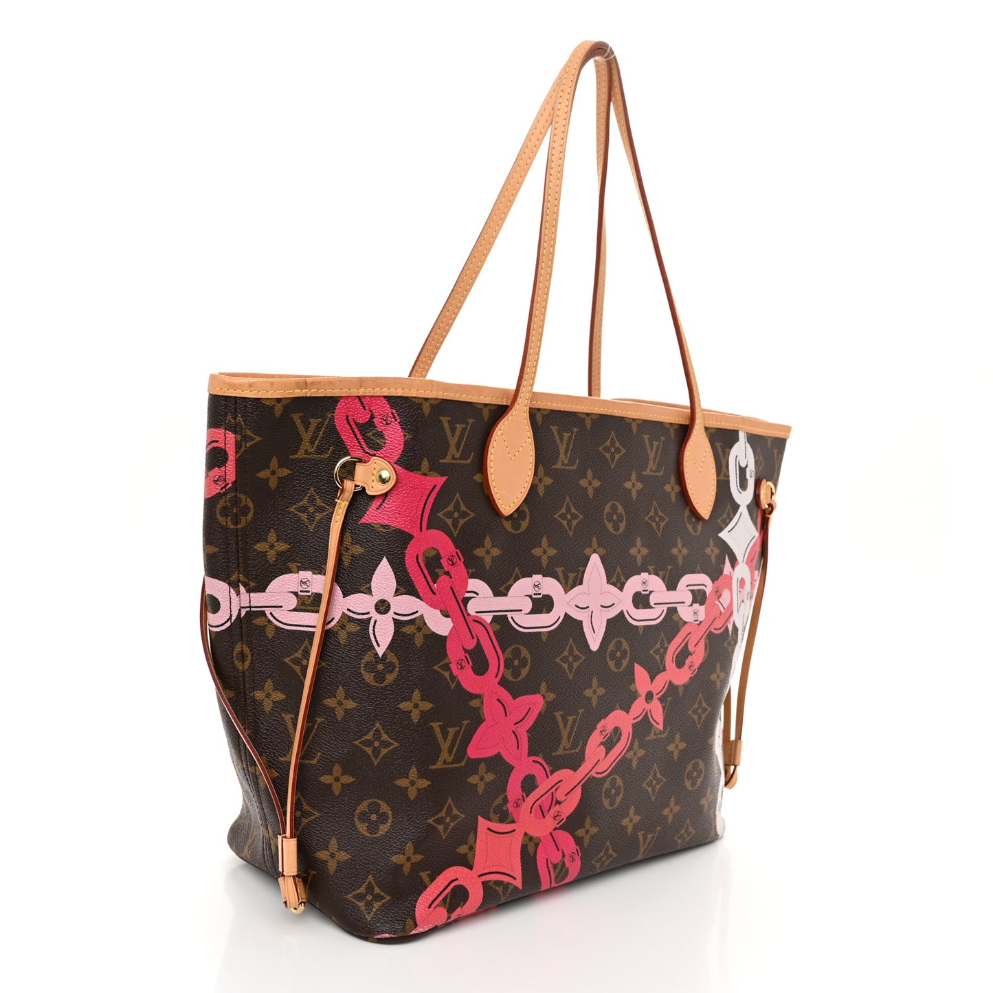 Monogram Bay Neverfull MM Rose Ballerine Poppy
