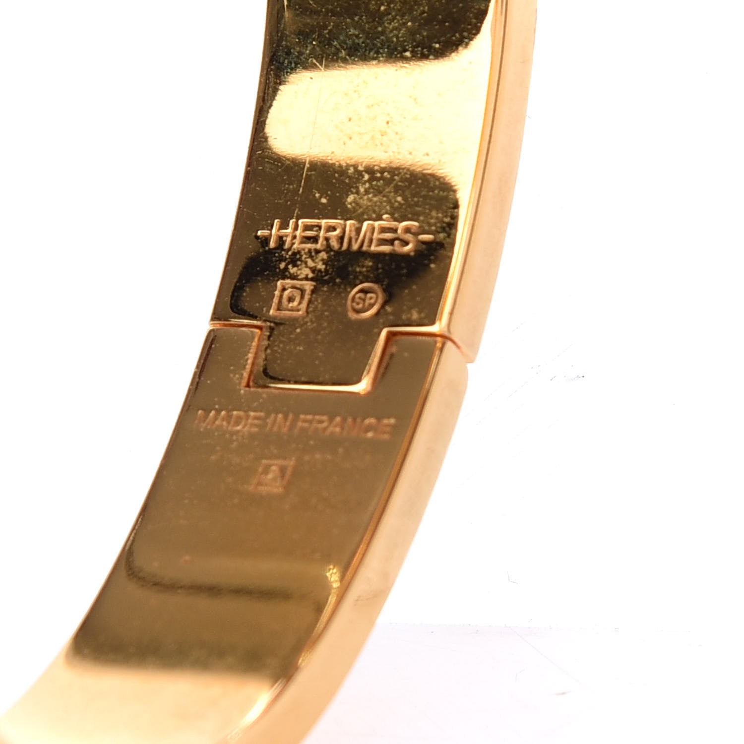 Hermes Enamel Narrow Clic Clac H Bracelet GM Orange 4 of 5