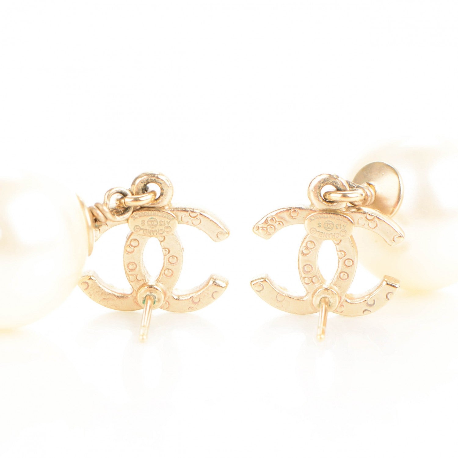 Chanel Pearl CC Drop Earrings Gold 3 of 4