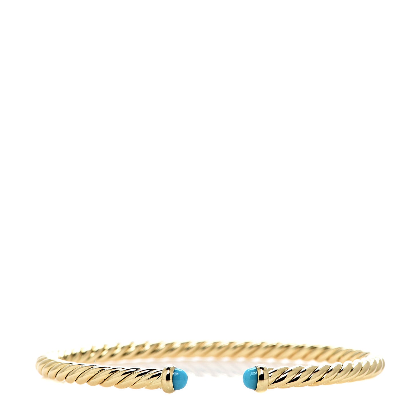 18K Yellow Gold Turquoise 4mm Cablespira Bracelet