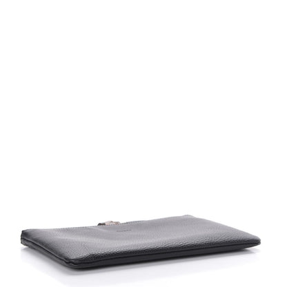Gucci Pebbled Calfskin Large Bamboo Clutch Black 4 of 7