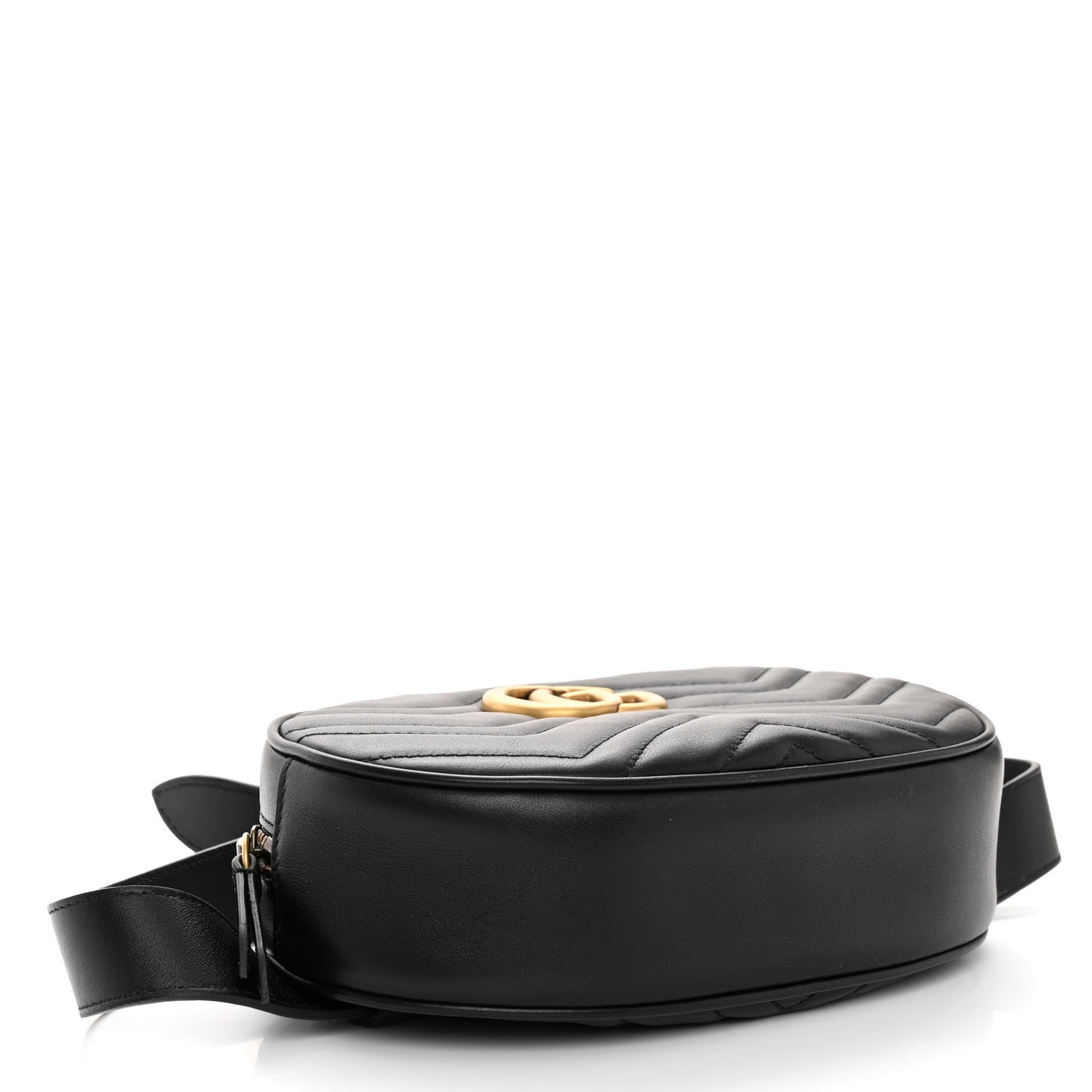Gucci Calfskin Matelasse GG Marmont Belt Bag 85 34 Black 4 of 11