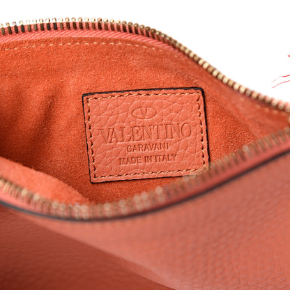 Valentino Garavani Calfskin Rockstud Zip Pouch Orange 6 of 6