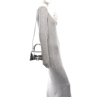 Balenciaga Metallic Calfskin Hourglass Top Handle Bag XS Silver 2 of 11