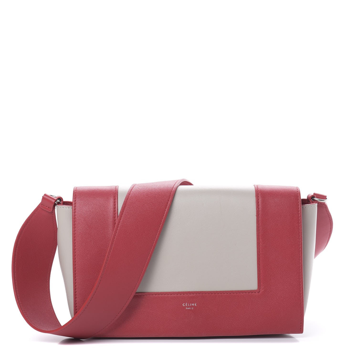 Celine Shiny Smooth Calfskin Medium Frame Shoulder Bag Poppy Red Clay 1 of 14