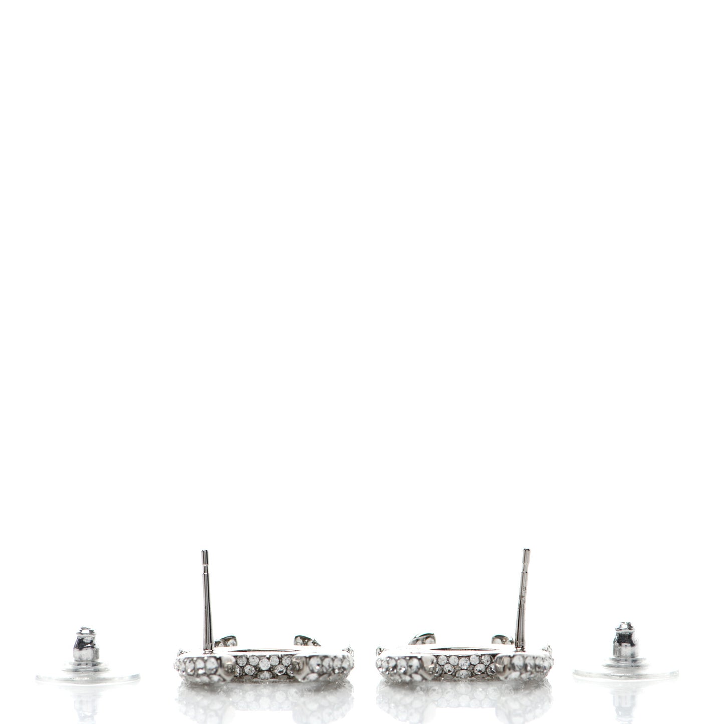 Crystal CC Earrings Silver