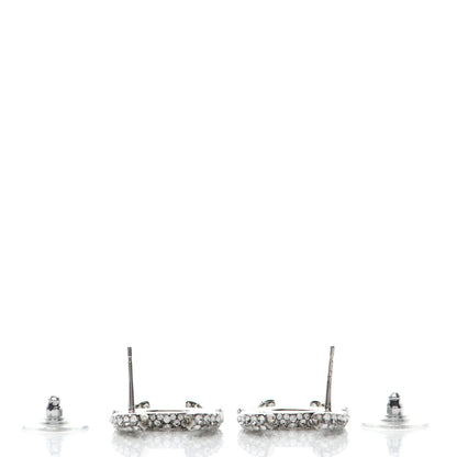 Chanel Crystal CC Earrings Silver 3 of 5