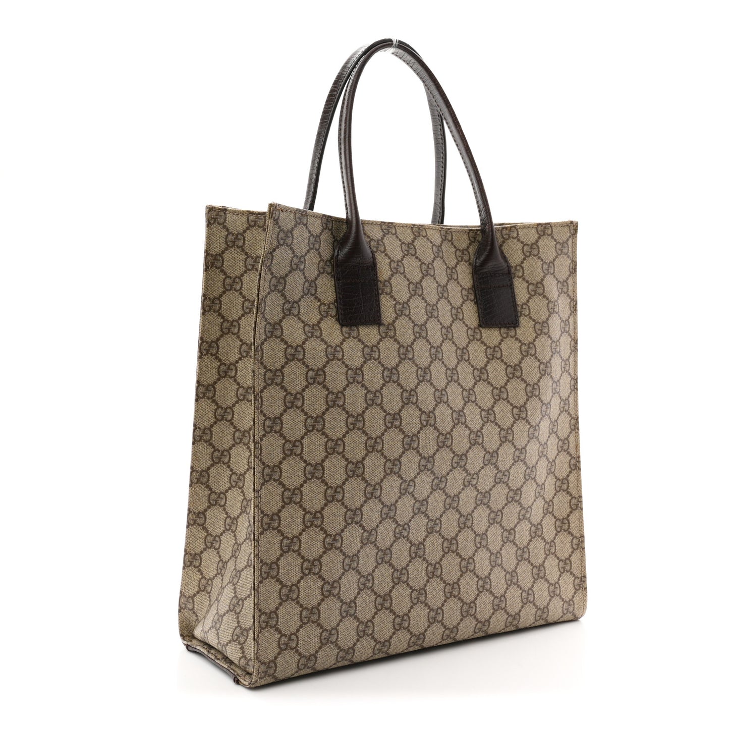 GG Plus Monogram Small Vertical Tote Dark Brown