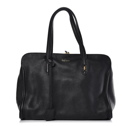 Alexander McQueen Pebbled Calfskin Large Skull Padlock Zip Around Tote Black 1 of 13