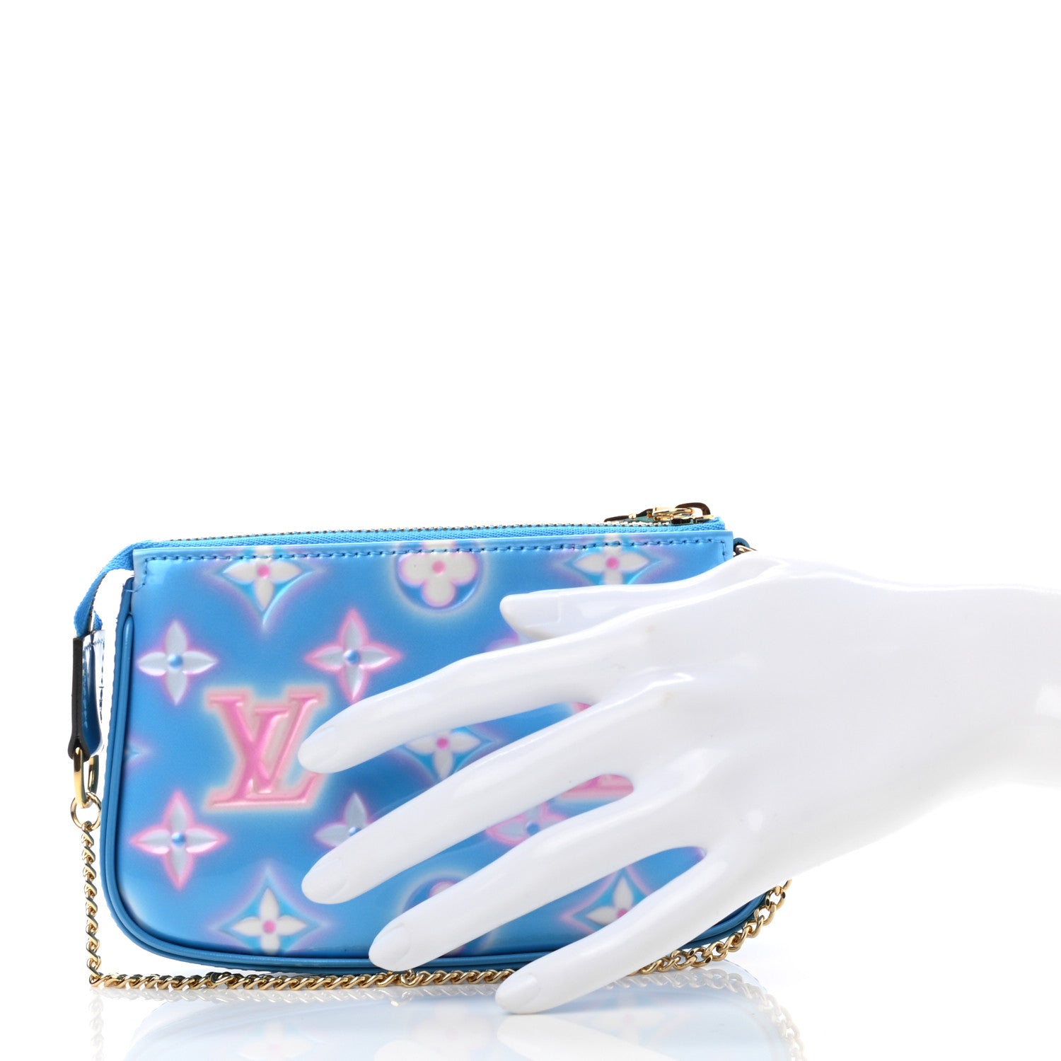 Louis Vuitton Vernis Valentine Mini Pochette Accessories Baby Blue Neon 2 of 8