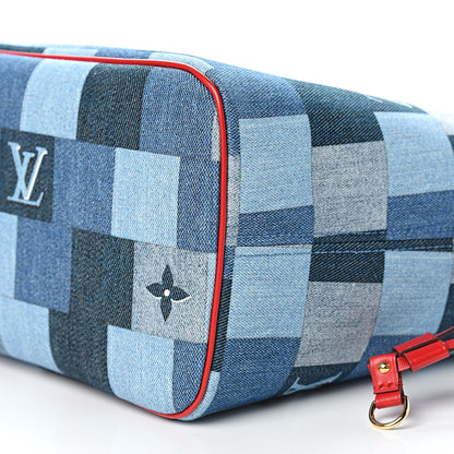 Louis Vuitton Denim Damier Monogram Patchwork Neverfull Blue Rouge 11 of 12