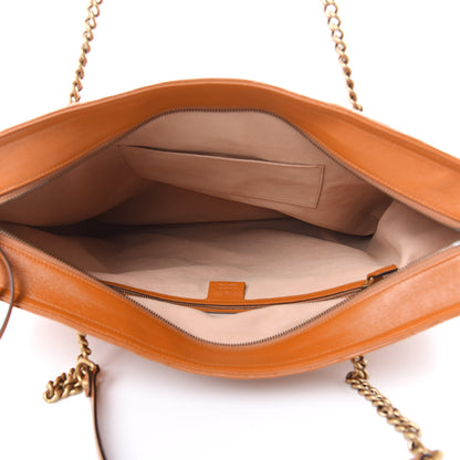 Gucci Azalea Calfskin Matelasse Large GG Marmont Slim Tote Cognac 5 of 10