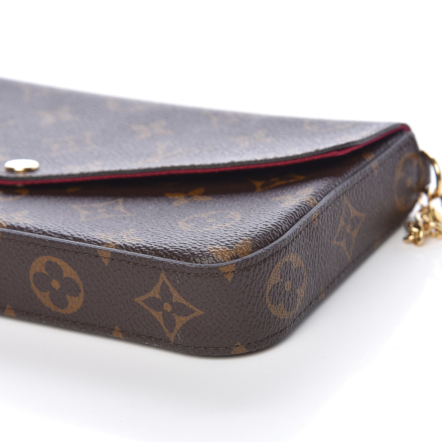 Monogram Pochette Felicie Chain Wallet Fuchsia