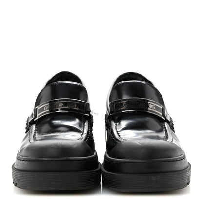 Christian Dior Brushed Calfskin Rubber Dior Code Cap Toe Lug Sole 35mm Loafers 40 Black 3 of 11