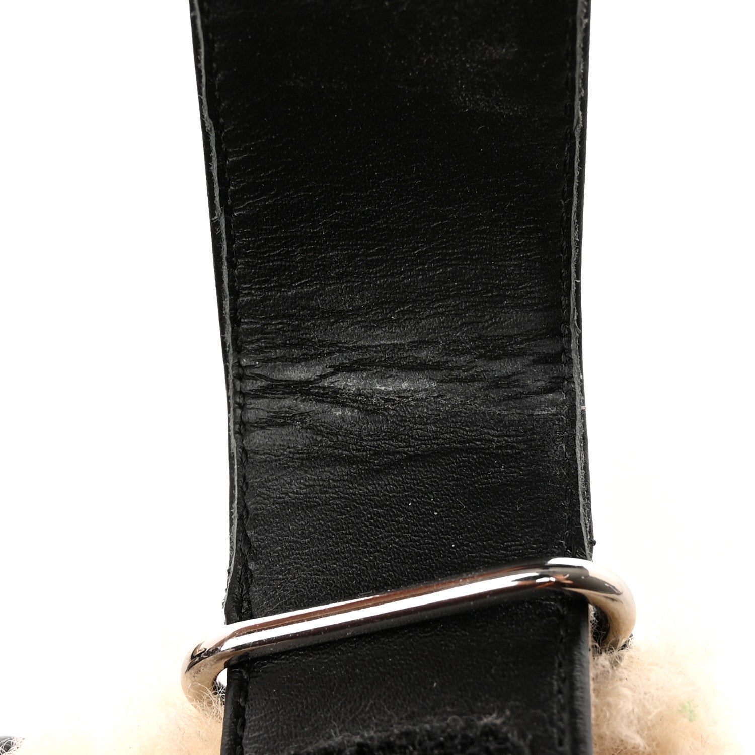 Hermes Calfskin Woolskin Womens Chypre Sandals 40.5 Black Ecru 12 of 14