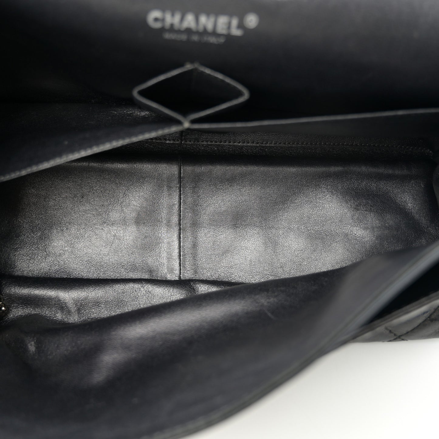 Metallic Aged Calfskin Quilted 2.55 Reissue 228 Flap Black