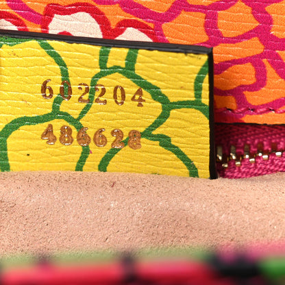 Gucci X KEN SCOTT New Shangai Calfskin Pomponica Print Horsebit 1955 Shoulder Bag Multicolor Fuxia Pompon 6 of 9