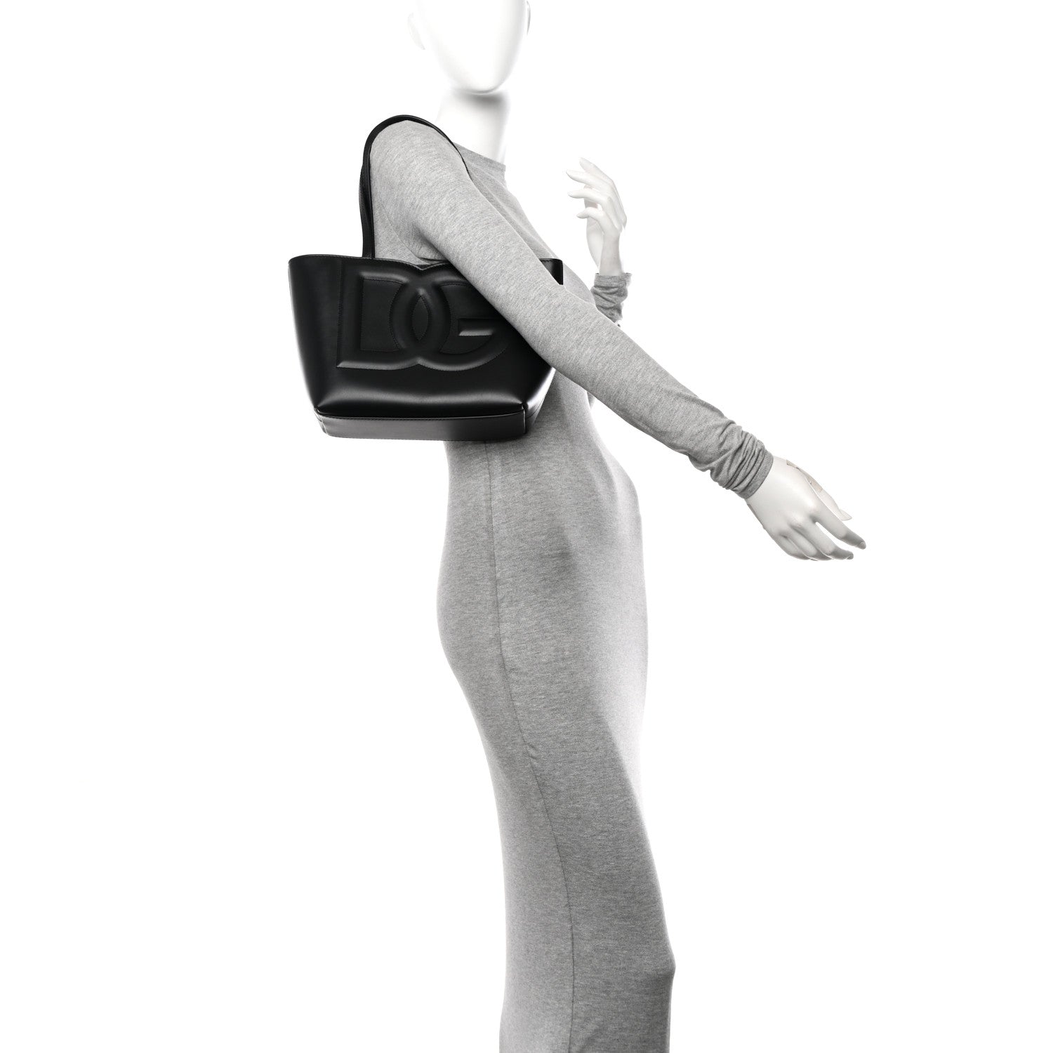 Dolce & Gabbana Calfskin Small DG Logo Shopper Tote Black 2 of 9