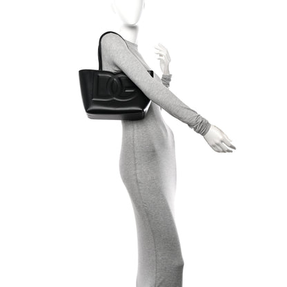 Dolce & Gabbana Calfskin Small DG Logo Shopper Tote Black 2 of 9