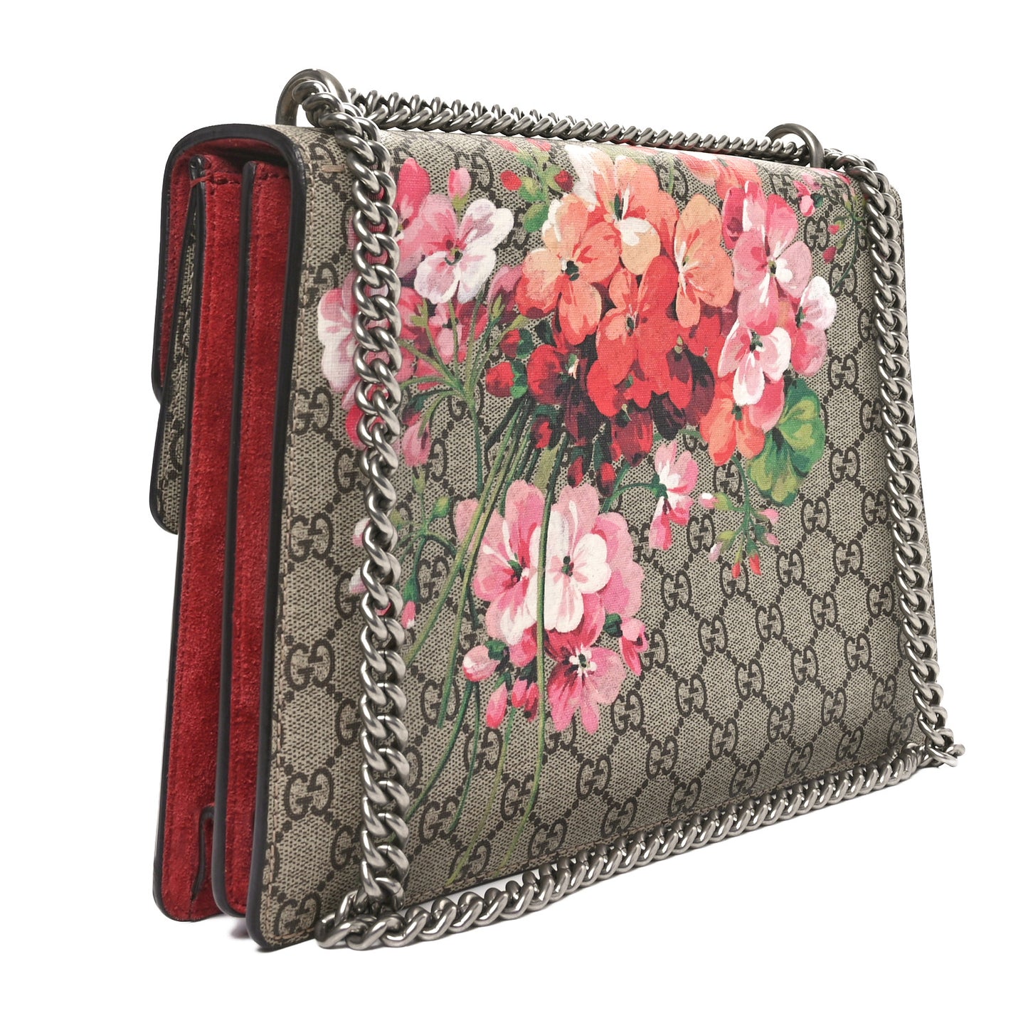 GG Supreme Monogram Blooms Medium Dionysus Shoulder Bag Beige Multicolor Dry Rose