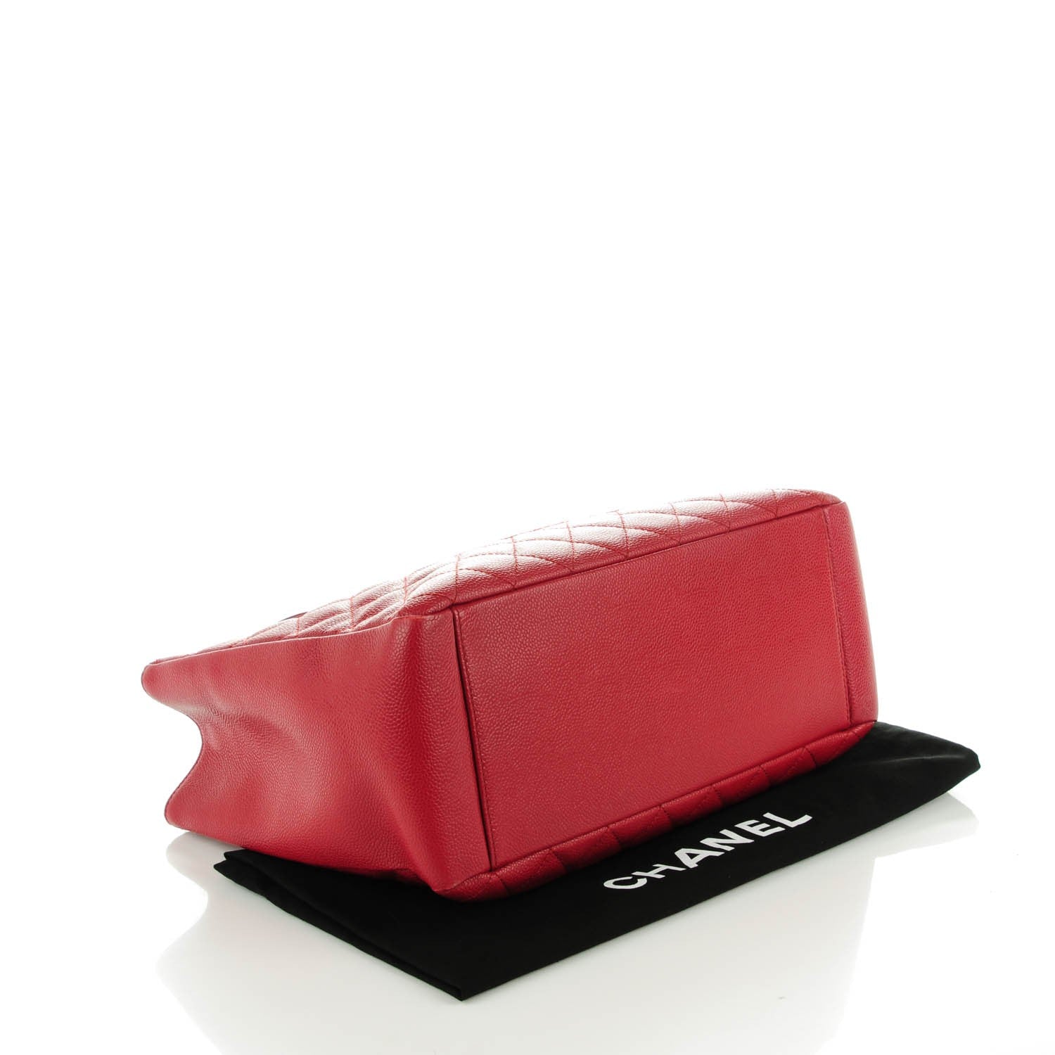 Chanel Caviar Quilted Grand Shopping Tote GST Red 4 of 7
