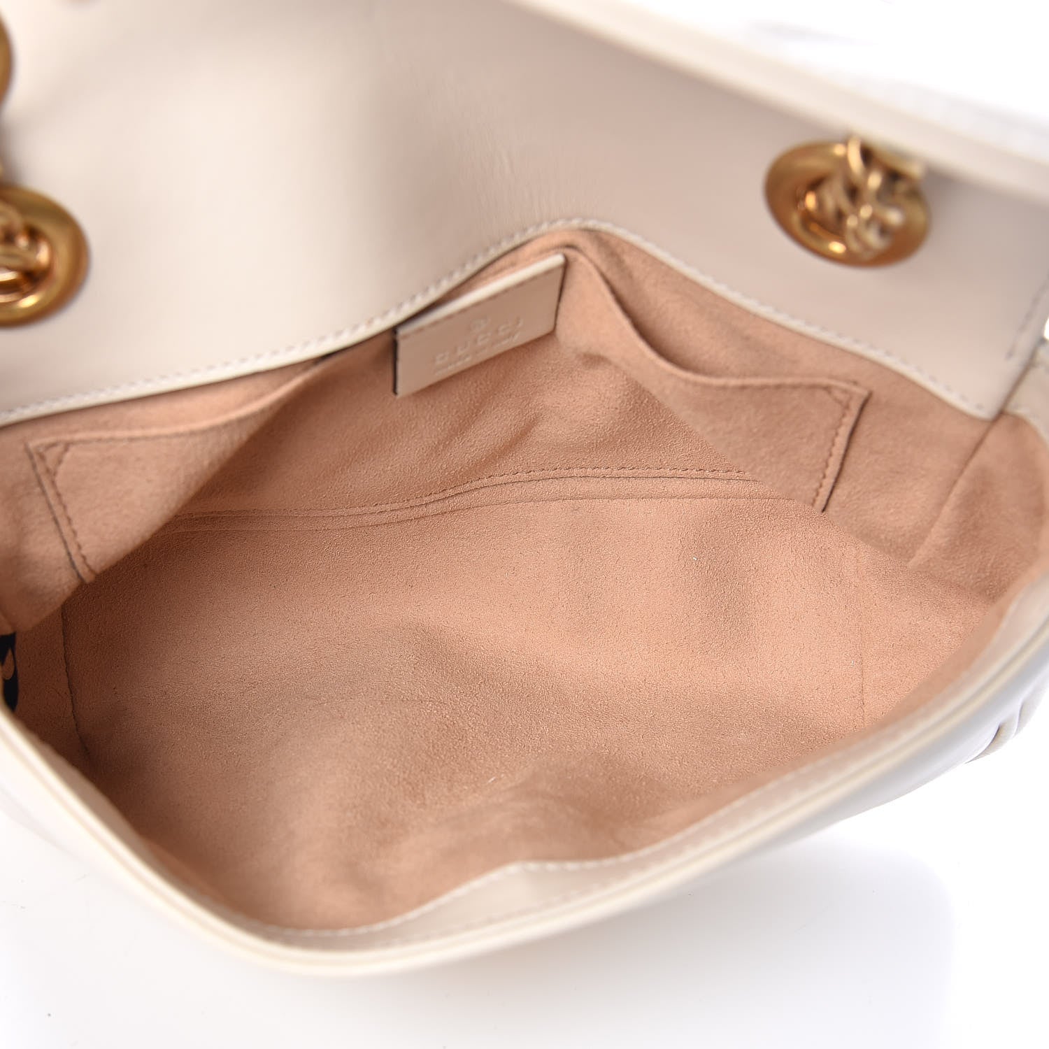 Gucci Calfskin Matelasse Mini GG Marmont Shoulder Bag White 7 of 10