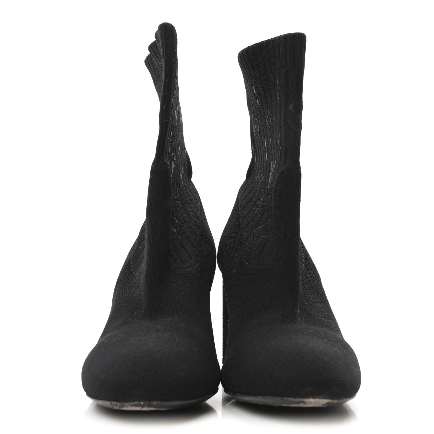 Louis Vuitton Monogram Stretch Fabric Silhouette Ankle Boots 38 Black 3 of 8