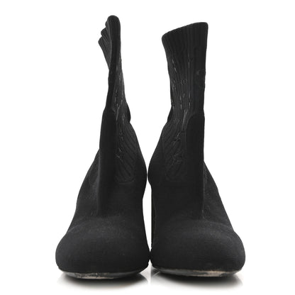 Louis Vuitton Monogram Stretch Fabric Silhouette Ankle Boots 38 Black 3 of 8