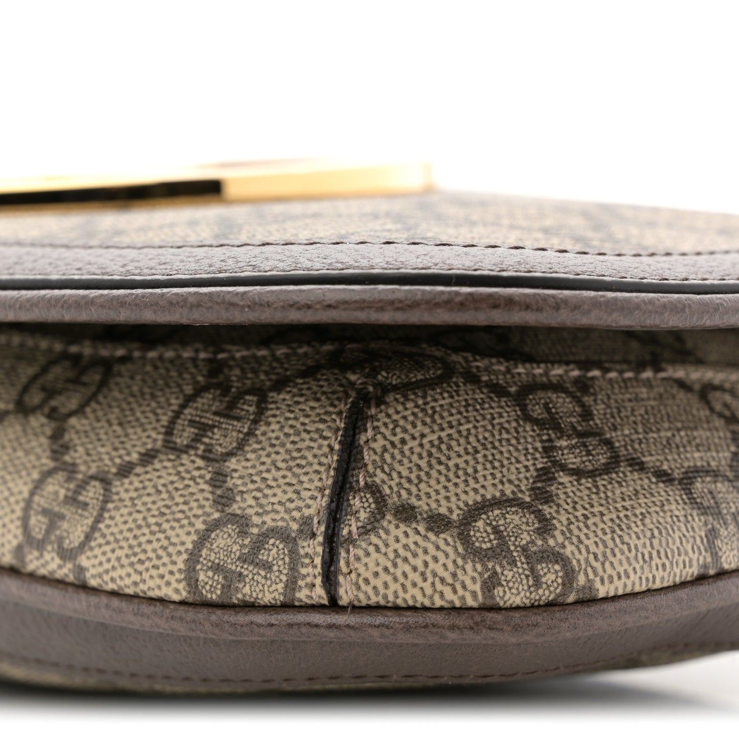 GG Supreme Monogram Textured Dollar Calfskin Blondie Chain Shoulder Flap Bag Beige Ebony New Acero